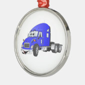 セミトラックキャブブルー メタルオーナメント (左)