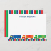 セミトラックコンボイパーソナライズされたノートカード サンキューカード (正面/裏面)