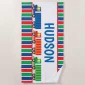 セミトラックコンボイパーソナライズされたビーチタオル ビーチタオル (正面)