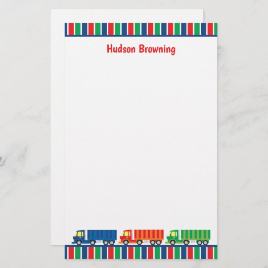 セミトラックコンボイパーソナライズされた文具 便箋 (正面/裏面)