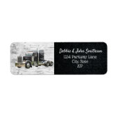 セミトラックドライバーのトラック運転手ビジネス差出人住所 ラベル (正面)