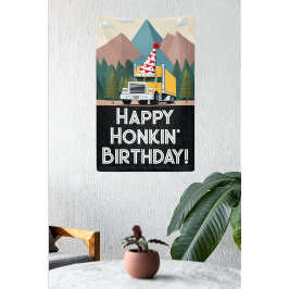 セミトラックハッピーバースデーパーティーおもしろい輸送 横断幕