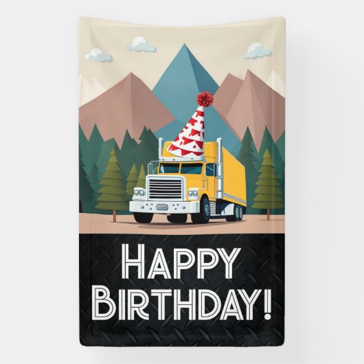 セミトラックハッピーバースデーパーティークール輸送 横断幕 (縦)