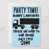 セミトラックボーイズ子供の誕生日パーティの招待状 招待状 (正面)