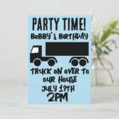セミトラックボーイズ子供の誕生日パーティの招待状 招待状 (スタンド正面)