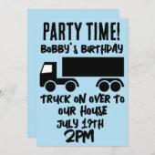 セミトラックボーイズ子供の誕生日パーティの招待状 招待状 (正面/裏面)