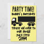 セミトラックボーイズ子供の誕生日パーティの招待状 招待状 (正面)