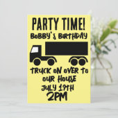 セミトラックボーイズ子供の誕生日パーティの招待状 招待状 (スタンド正面)