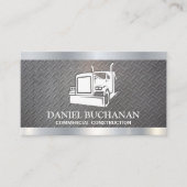 セミトラックロゴ | スチールメタルパターン 名刺 (正面)