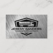 セミトラックロゴ | メタリック擦り切れたバックグラウンド 名刺 (正面)