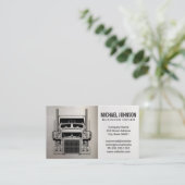 セミトラックロゴ | メタリック | ブルーカラー 名刺 (スタンド正面)