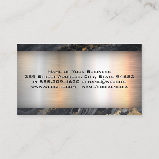 セミトラックロゴ |メタリック |大理石 名刺 (裏面)