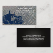 セミトラックロゴ |メタルスチールプレート背景 名刺 (正面/裏面)