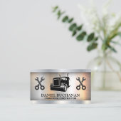 セミトラックロゴ | レンチ | メタリック 名刺 (スタンド正面)