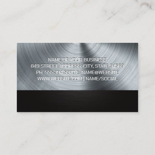 セミトラックロゴ |金属ブラシ 名刺 (裏面)