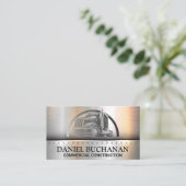 セミトラックロゴ |金属ブラシ 名刺 (スタンド正面)