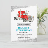 セミトラック誕生日パーティーの招待 招待状 (スタンド正面)