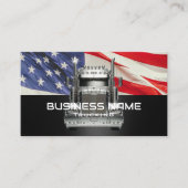 セミトラック退役軍人トラック米国国旗 名刺 (正面)
