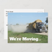 セミトラック運搬干し草移動 シーズンポストカード (正面/裏面)