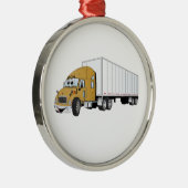 セミトラック金ゴールドホワイトトレーラーアニメ メタルオーナメント (右)