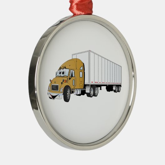セミトラック金ゴールドホワイトトレーラーアニメ メタルオーナメント (右)
