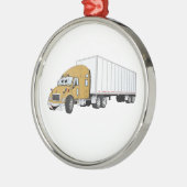 セミトラック金ゴールドホワイトトレーラーアニメ メタルオーナメント (左)