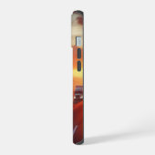 セミトラック長距離トラック名前をカスタムする iPhone 15ケース (左側面)