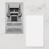 セミトラック | ダイヤモンドプレート鋼の背景 名刺 (正面/裏面)