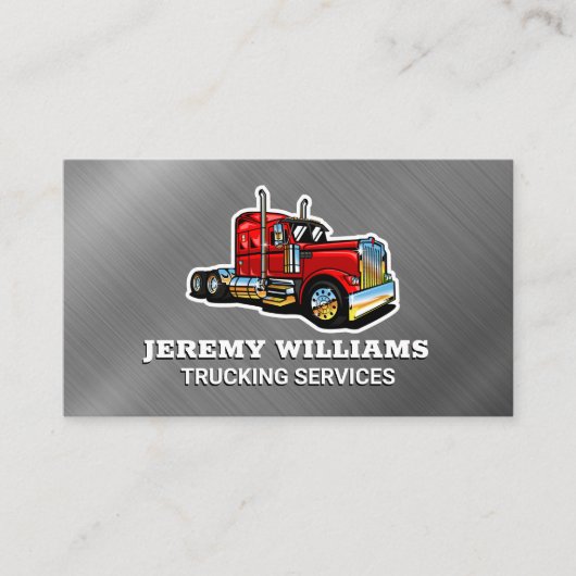 セミトラック | メタリック背景 名刺 (正面)