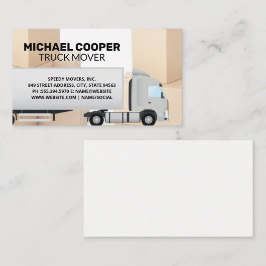 セミトラック |引越し業者 |ボックスの移動 名刺 (正面/裏面)