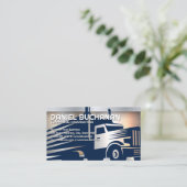 セミトラック |物流 |メタリック 名刺 (スタンド正面)