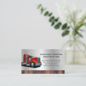 セミトラック | 金属と木材 名刺 (スタンド正面)