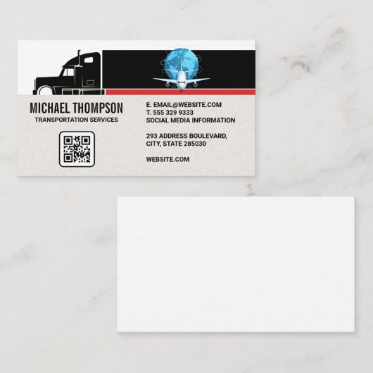 セミトラック | 飛行機球 | 出荷 名刺 (正面/裏面)