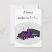 セミトレーラーの漫画イラスト 招待状 (裏面)