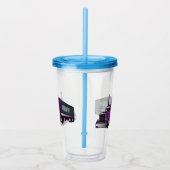 セミトレーラートラック漫画イラストレーション アクリルタンブラー (右)