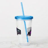 セミトレーラートラック漫画イラストレーション アクリルタンブラー (左)