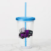 セミトレーラートラック漫画イラストレーション アクリルタンブラー (正面)