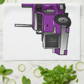 セミトレーラートラック漫画イラストレーション キッチンタオル (折り畳み)