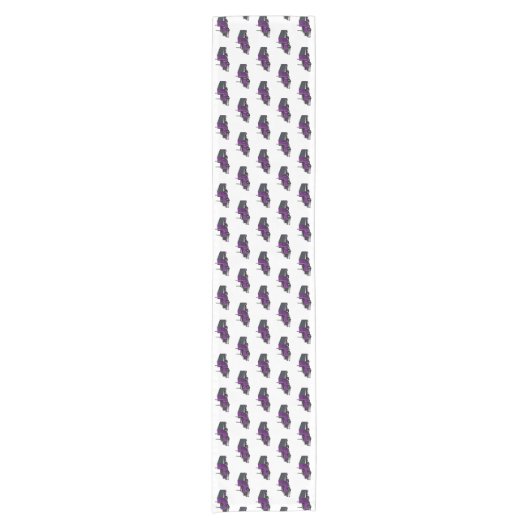 セミトレーラートラック漫画イラストレーション ショートテーブルランナー (正面)