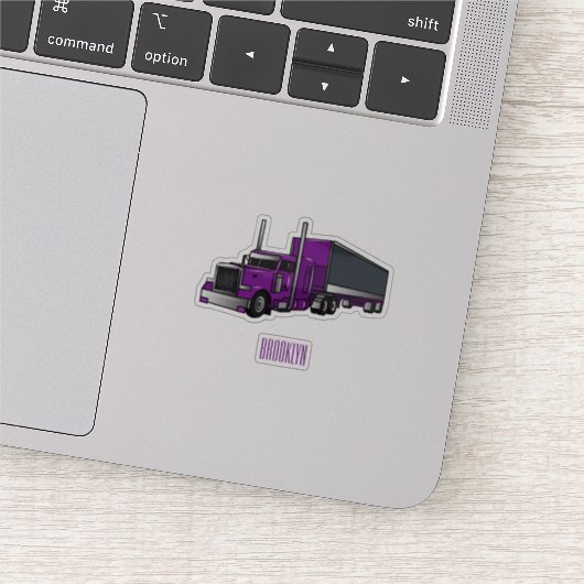 セミトレーラートラック漫画イラストレーション シール (詳細)