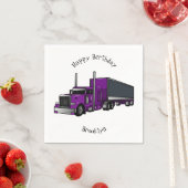 セミトレーラートラック漫画イラストレーション スタンダードカクテルナプキン (インサイチュ)