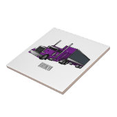 セミトレーラートラック漫画イラストレーション タイル (側面)