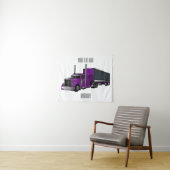 セミトレーラートラック漫画イラストレーション タペストリー (インサイチュ(横))