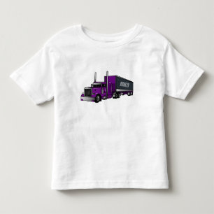 セミトレーラートラック漫画イラストレーション トドラーTシャツ
