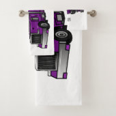 セミトレーラートラック漫画イラストレーション バスタオルセット (インサイチュ)