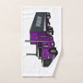 セミトレーラートラック漫画イラストレーション バスタオルセット (ハンドタオル)