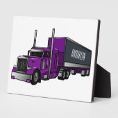 セミトレーラートラック漫画イラストレーション フォトプラーク (側面)