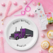 セミトレーラートラック漫画イラストレーション ペーパープレート (パーティー)