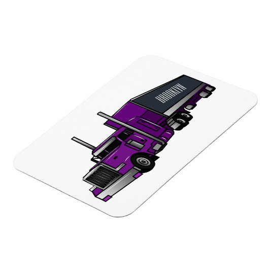 セミトレーラートラック漫画イラストレーション マグネット (左側)