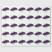 セミトレーラートラック漫画イラストレーション ラッピングペーパー (フラット)